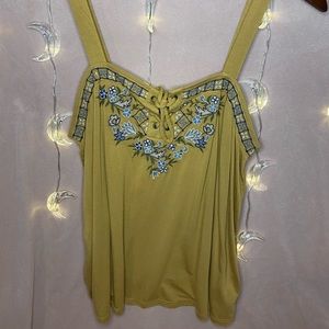 ☁️Adorable American Eagle flora tank 🌼💙💛